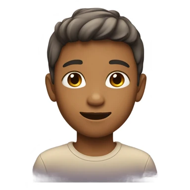 Boy is standing and change his skin tone sticker