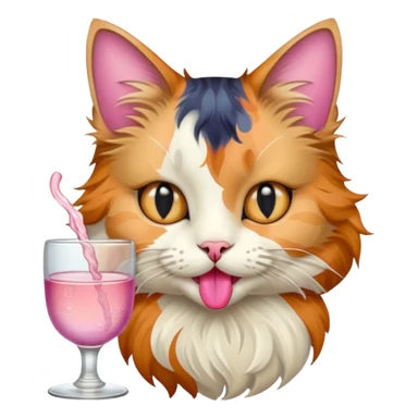 cat drinking mucha sticker