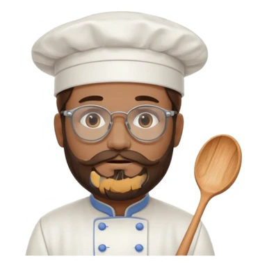 Foggy glasses Pastry chef whith long brown hair and beard sticker