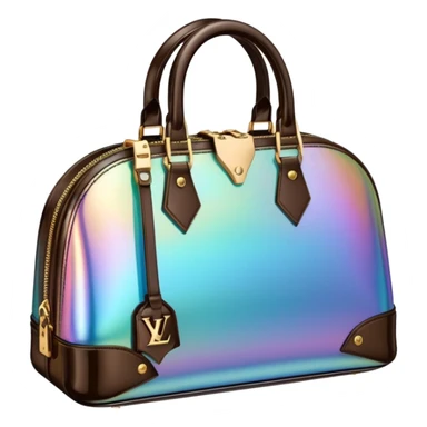 Isolated, rendering, detailed Louis Vuitton bag in futuristic style and colors sticker