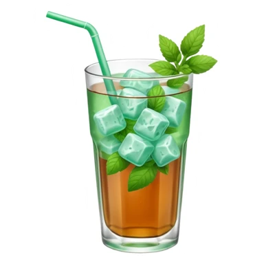ice mint tea without lemon in glass sticker