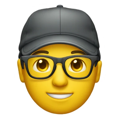emoji of a person wearing a cap with glasses that are fitted with yellow lenses sticker