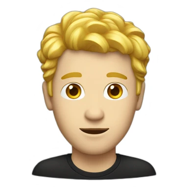 white man with golden hair and black glass  sticker