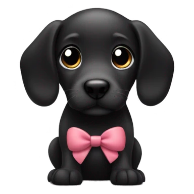 black sausage puppy with bow sticker