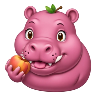Hungry hippo eating peaches  sticker