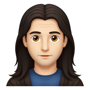 man with long hair sticker
