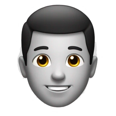 a normal smile with no hairs no ears dotted eyes face in black color sticker