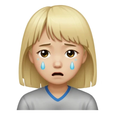 Make a wasian with blonde hair with bang cry over a boy sticker