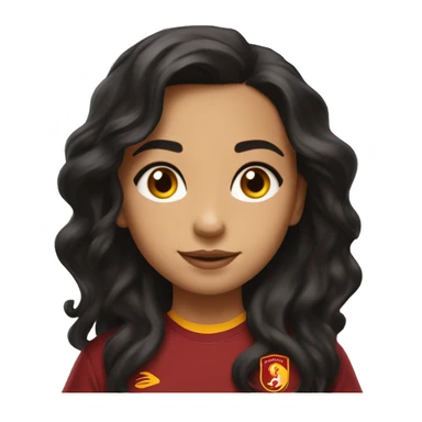 girl with long wavey black hair brown eyes make up and galatasaray shirt which you can see clearly with logo sticker