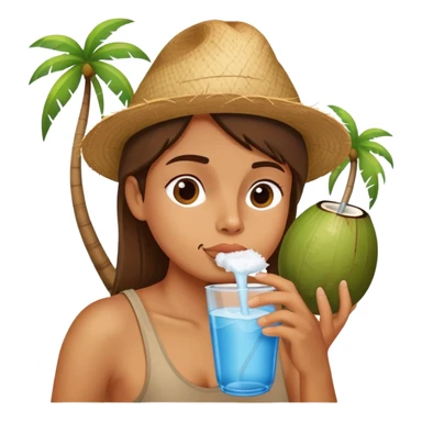 coconut water sipping sticker