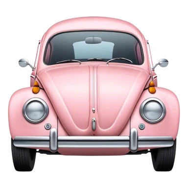 light pink vintage beetle car sticker