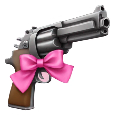 Gun with pink bow sticker