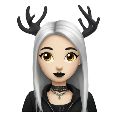 Goth deer girl sticker