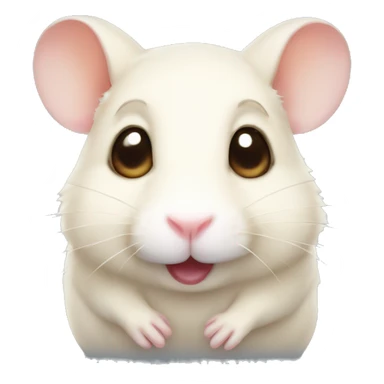 Ivory hamster with winking expression sticker