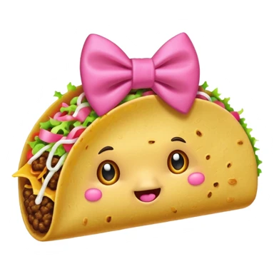 Taco with a pink bow sticker