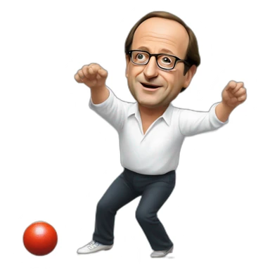 François Hollande qui fait une pétanque sticker