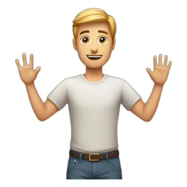 man stretched his hands forward sticker