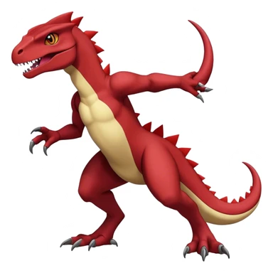  Cool Edgy Handsome Dark Maroon Guilmon-Charmeleon-Digimon-Fakemon-Velociraptor full body sticker