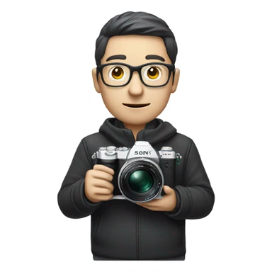 Fillmaker , white face, glasses, sony a6000 sticker