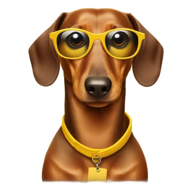 daschund wearing yellow sunglasses sticker