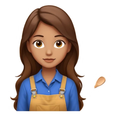 beautiful girl with long brown hair constructing new kitchen cabinets sticker