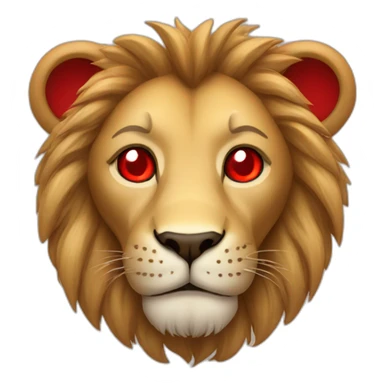 Lion with red hearts in eyes sticker