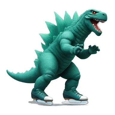 Godzilla figure skating sticker
