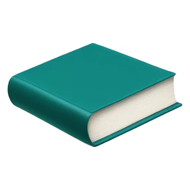 Realistic isolated dark turquoise book laying down flat. sticker