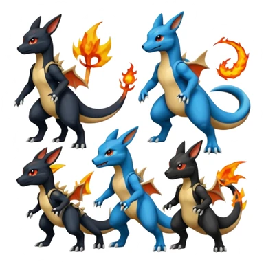 Umbreon-Lucario-Charizard-Salandit-Zeraora-fusion, full body sticker