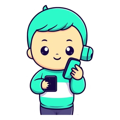 Baby with phone sticker