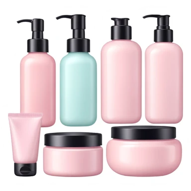 a collection of soft and pink skincare and bright and the color is not too bright sticker