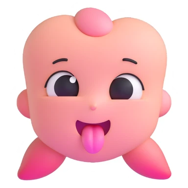 blushing face with eyes rolled up and tongue out sticker
