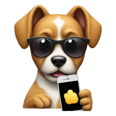 Dog with shades on the phone sticker