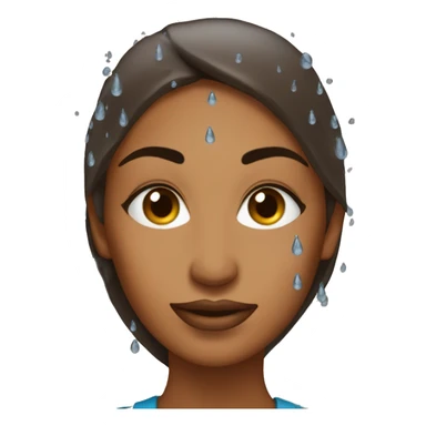 Water droplets on brown woman  sticker