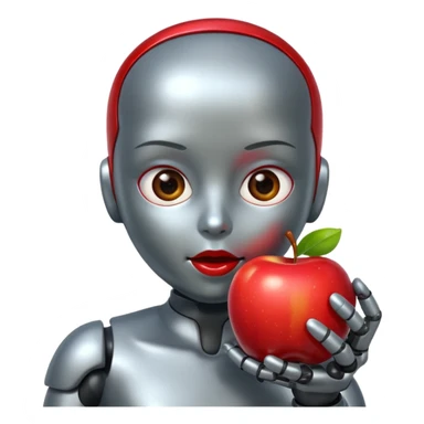 Android comendo maçã sticker