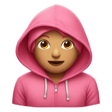 Pink hoodie with a red heart  sticker