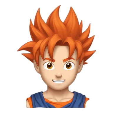 goku with red hair sticker