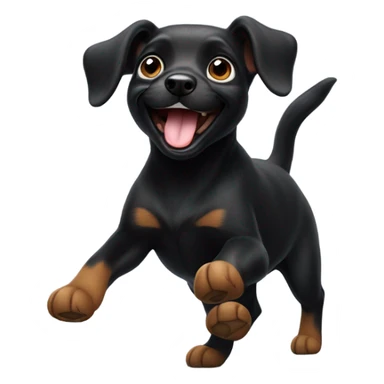 Small black dog dancing sticker