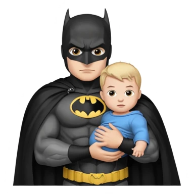 batman holding infant baby daughter sticker