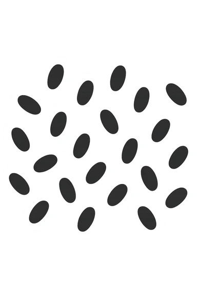 feci a palline leggermente allungate viste dall'alto sticker