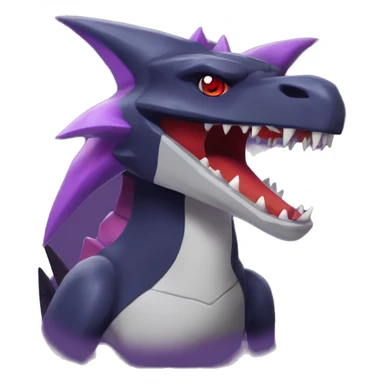 Black Cool Edgy Nargacuga-Garchomp-Noivern-Noibat Fakémon  with White and Red and purple and black Edgy markings sticker