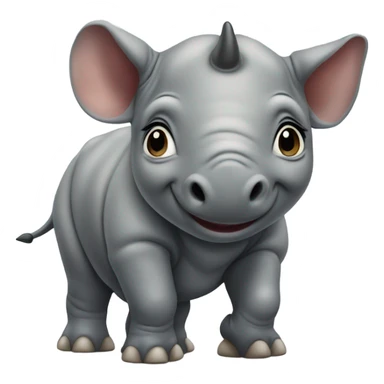 Realistic baby rhino small eyes sticker
