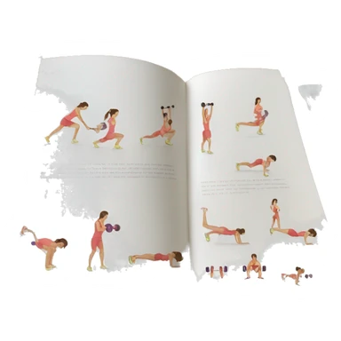 diagram of workout routine inside of a book sticker