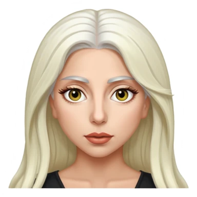 Lady Gaga with hazel eyes, long white hair sticker