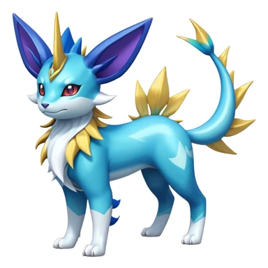 Shiny Colorful Cobalion-Suicune-Vaporeon-fakemon (full body) sticker