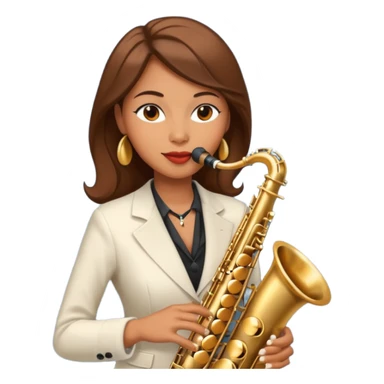 woman Swing jazz musician playing saxophone sticker