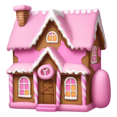Pink gingerbread house sticker