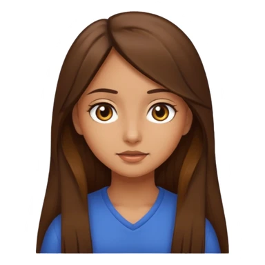 Girl with long brown hair and brown eyes with olive skin sticker
