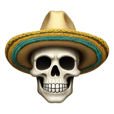 A really really cool skull with a sombrero sticker