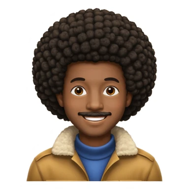 A man with an Afro sticker
